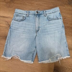 Joe’s Jeans Light Wash Frayed Hem Denim Bermuda Shorts Women 29